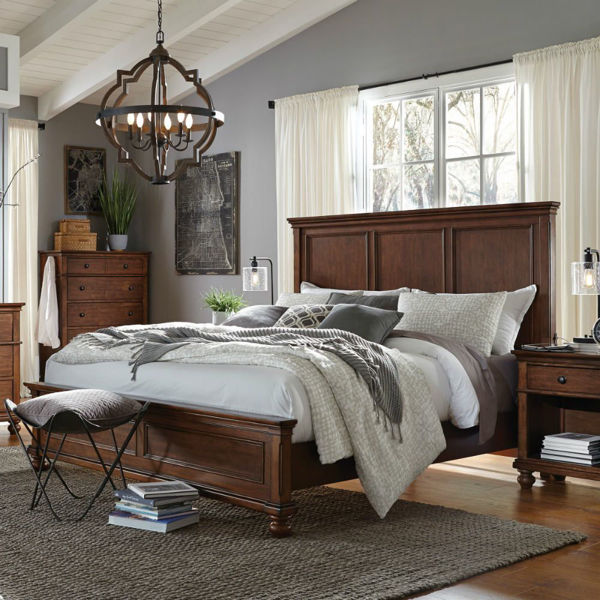 Austin Panel Bed - Whiskey Brown | American Home Furniture Store and ...