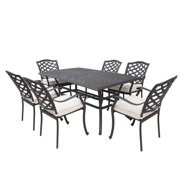 Paseo 7-Piece Outdoor Dining Set With Arm Chairs | American Home ...