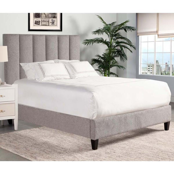 Avery Upholstered Bed - Gray | American Home Furniture Store and ...